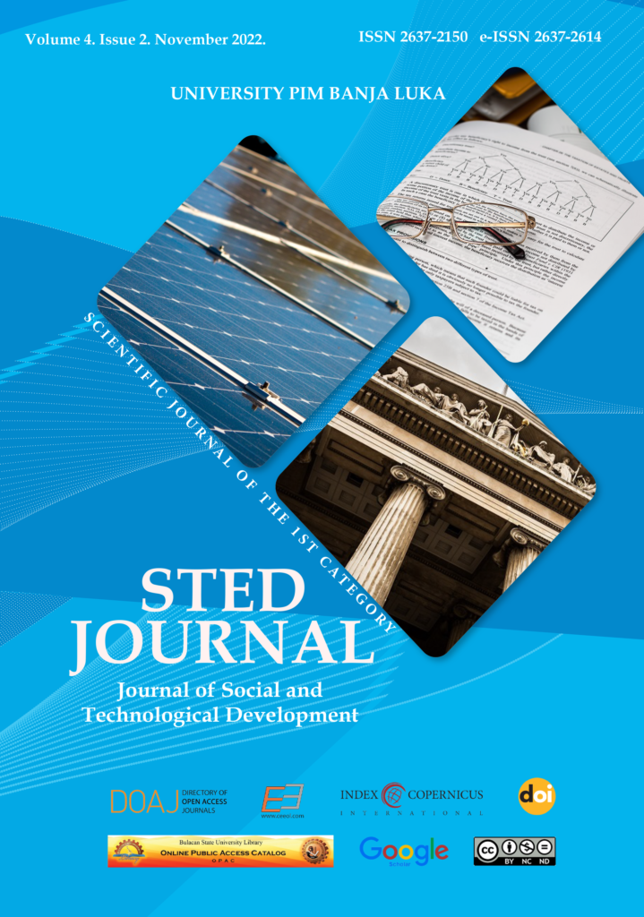 STED Journal - JOURNAL OF SOCIAL AND TECHNOLOGICAL DEVELOPMENT