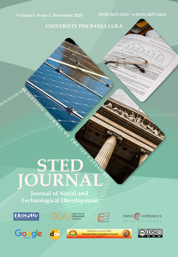 STED Journal - JOURNAL OF SOCIAL AND TECHNOLOGICAL DEVELOPMENT